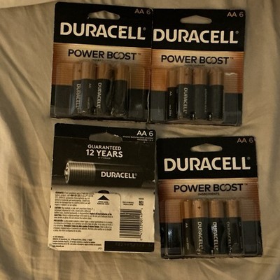 Duracell AA Alkaline Batteries 4 6-Pack 1.5V MPN AA6 Expiration Mar 2034