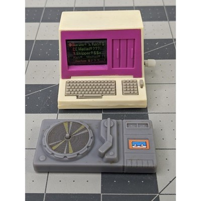 Barbie Fashion Doll Wind Up Computer and Turntable Vintage