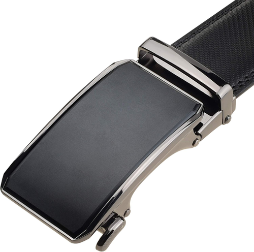 28"-36" Men'S Leather Ratchet Dress Belt with Automatic Buckle - Picture 3 of 10