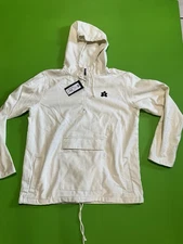 Converse x Golf Le Fleur Mens Anorak Hooded Jacket Cream Size L Nwt