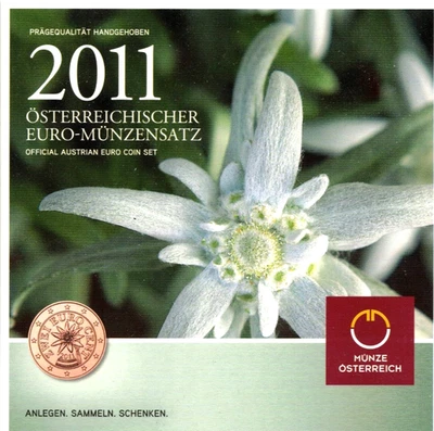 FITZ Österreich Original Kleinmünzensatz 2011 Euro Edelweiss Alpen KSM µFIM7777 - Bild 1 von 3