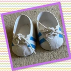 Lovely Vintage Cabbage Patch Doll Blue Stripe Vinyl Tennis Sneakers Shoes Read
