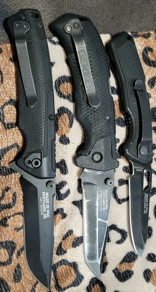 Lote de 3 cuchillos plegables negros Gerber USA Edicto, Orden y Decreto Foto 2 de 2