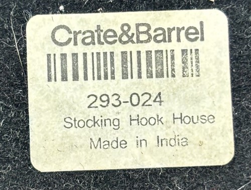 Vtg Crate & Barrel Brass House Christmas Stocking Hook Holder Set Of 2 - Picture 4 of 4