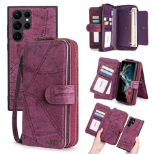 2in1 Magnetic Leather Detachable Wallet Zipper Card Removable Phone Case Cover