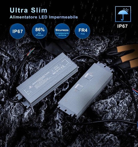 Trasformatore LED 24V 60W Alimentatore 220 24V DC IP67 LED Driver 2.5A - Imagen 2 de 12