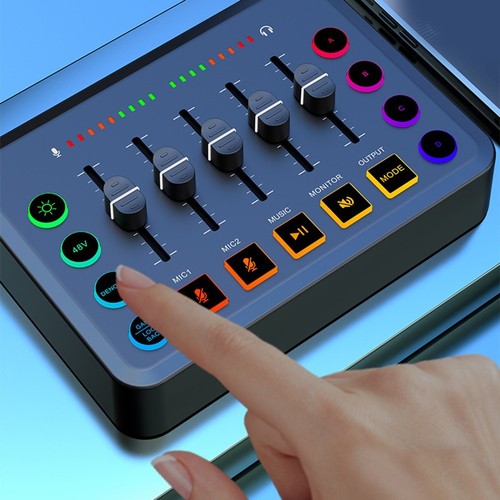 RGB beleuchteter Audio Mixer mit 48V Leistung perfekt f��r Gamer und Creatoren - Bild 6 von 14