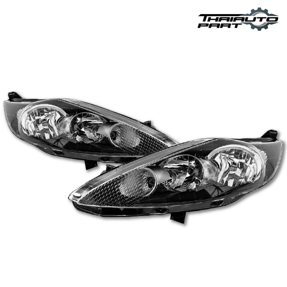 Par de faros halógenos negros para Ford Fiesta WS CX LX 2008-2012 Foto 2 de 4