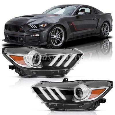 For 2015 2016 2017 Ford Mustang Pair Left+Right HID/Xenon Headlights Assembly