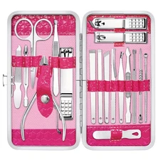 18Pcs Stainless Steel Nail Clippers Fingernail Toenail Cutters Manicure Pedicure