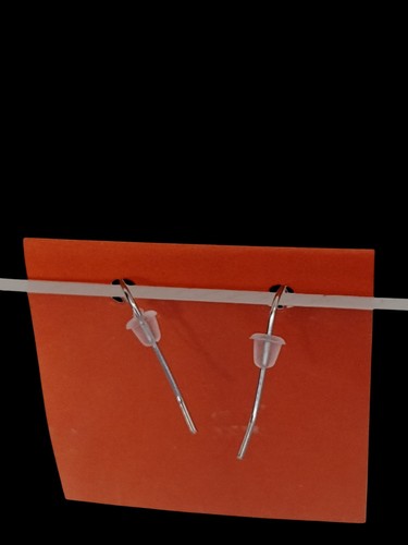 Handcrafted SILVERTONE LEAF WITH ORANGE BEADS Dangle Earrings HYPOALLERGENIC - Picture 21 of 24