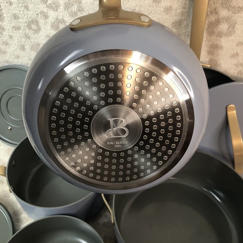 Beautiful 9pc Ceramic Non-Stick Cookware Set, Hydrangea by Drew Barrymore - Picture 7 of 7