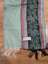 oversized chasmere scarf Jerusalem 100% colorful fringe tassel paisley spring