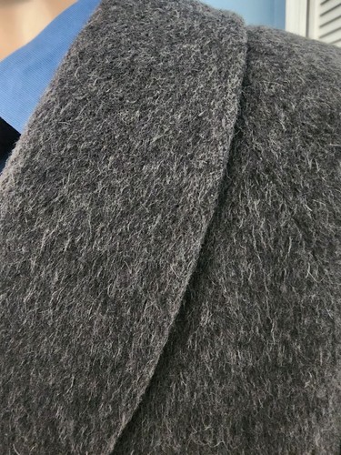 Miro Lombardi Gray Fine Mohair Wool Large, Tall OverCoat Women's 14 Made n Italy - Picture 15 of 17