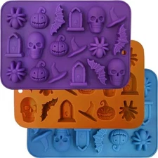 Halloween Molds Silicone for Chocolate 3 Pack, 3D Candy... 