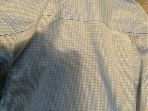 Jos A Bank Dress Shirt Mens 16-34 Large Blue Plaid Traveler Long Sleeve - Picture 8 of 8