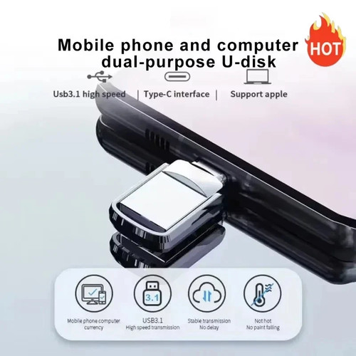 2TB USB 3.0 OTG Flash Drive Type-C Metal High-Speed Pendrive Phone & PC Tablet - 第 3/6 張圖片