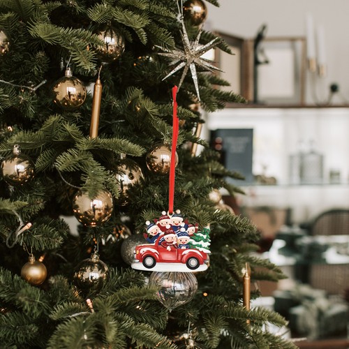  6 Pcs Wooden Painted Car Pendants Decorative Creative Xmas Ornaments - Imagen 5 de 12