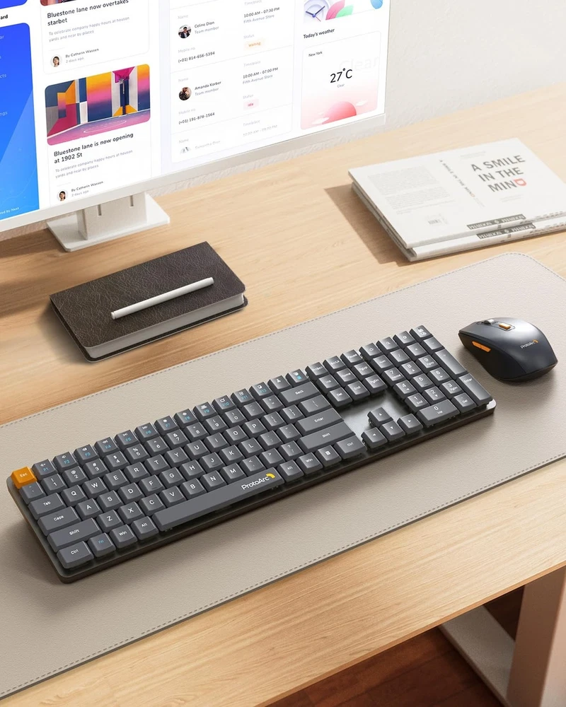 ProtoArc MECH KM200 Wireless Mechanical Keyboard and Mouse Combo Rechargeable 2.4G