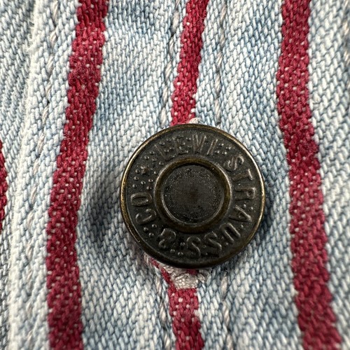 Vtg Levi’s Levis Strauss Striped Denim Button Down Shirt Men’s Large Work Wear - Picture 7 of 24