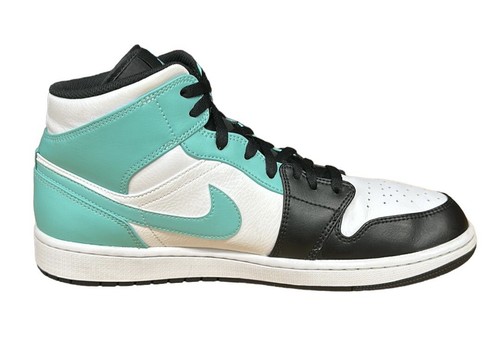 Nike Air Jordan 1 Mid White Tropical Twist Aqua Black #554724-132 Men's Size 13 - Picture 9 of 11