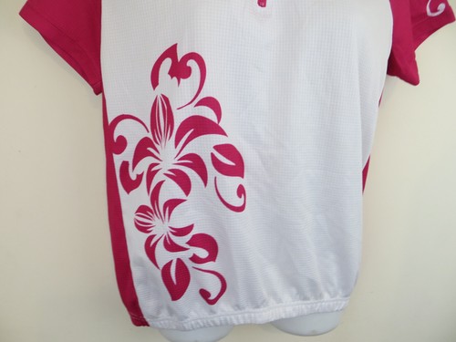 Damska koszula rowerowa Jersey Top rowerowy Różowy zamek błyskawiczny Shamp Kwiaty Damska Medium M - Zdjęcie 3 z 5