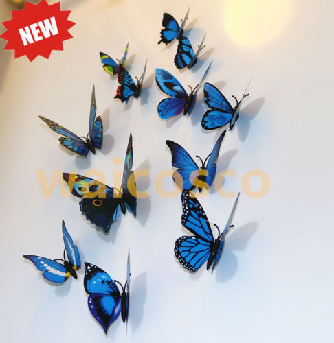 12 Stck. 3D Schmetterling Pin Haus Vorhang Zum Selbermachen Wandkunst Vinyl Abziehbilder Raumdekoration - Bild 4 von 13