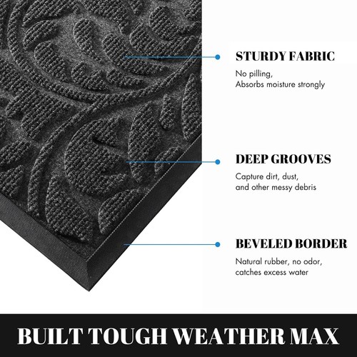 Sturdy Door Mat, Heavy Duty Front Welcome Mats for Home Entrance Outdoor - Picture 2 of 11