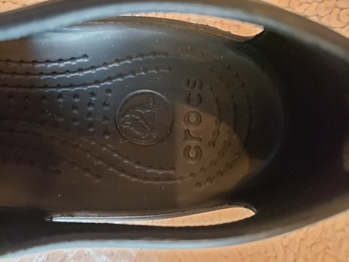 CROCS Black Ballet Flats Sz8 Slip On Slingback Sandals Womens Shoes - Picture 8 of 9