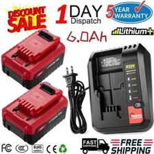 For Porter Cable 20V 6.0Ah Li-ion Battery PCC685L PCC680L Tool & PCC692L Charger
