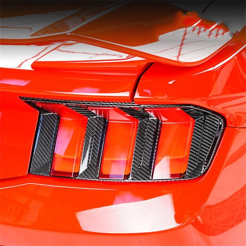 Real Dry Carbon Fiber Rear Taillight Tail Lamp Guard Trim For Ford Mustang 2024+ - Picture 11 of 14