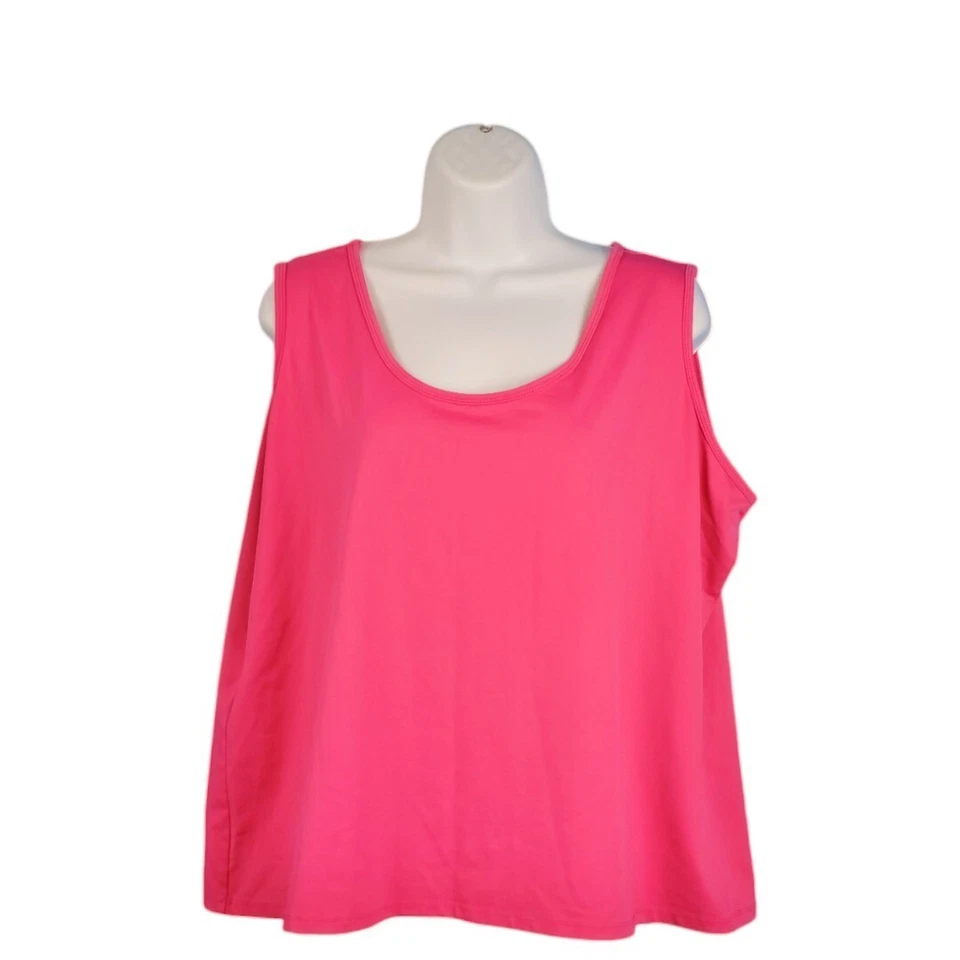 CLEAR SKY Mujer FUSHIA ROSA Shell REVERSIBLE Top Camisa YOGA ELÁSTICO Talla 3x Foto 2 de 4
