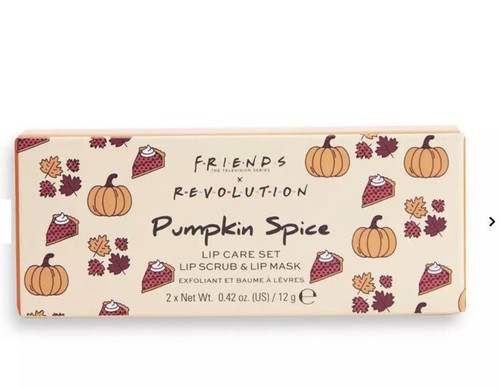 Friends x I ❤️ Juego de exfoliantes para el cuidado de labios Revolution Pumpkin Spice ¡RARO sellado! - Imagen 1 de 5