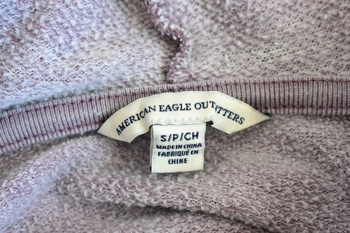 Women's American Eagle Soft Hoodie Sweatshirt SMALL Purple Faded PRE-OWNED - Picture 13 of 13