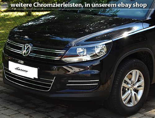 für VW Tiguan 5N 2011-2016 - 3M Chrom Zierleiste für Kühlergrill unten Bogen - Bild 5 von 5