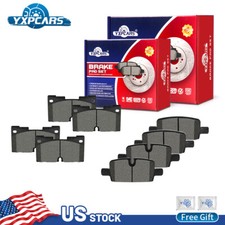 Front & Rear Ceramic Brake Pads For GMC Chevy Sierra Silverado 1500 Tahoe Yukon