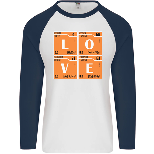 Love Tabla Periódica Química Geek Divertido Hombre L/S Béisbol Camiseta - Imagen 24 de 29