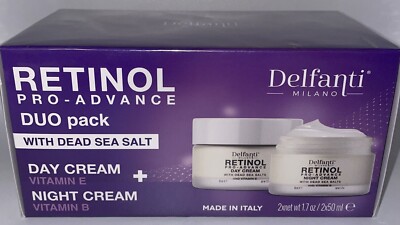 DELFANTI Retinol Pro Advance Dead Sea Salt Vitamin E Duo Pack Day + Night Cream
