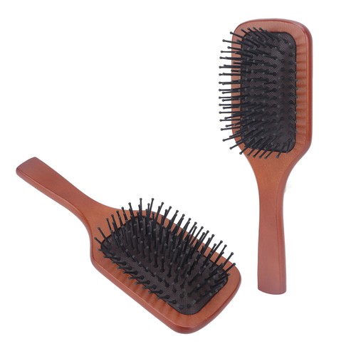 Paddle Hair Brush Wooden Handle Easy Detangling Scalp Massage Hair Brush Com CHW - Picture 15 of 23