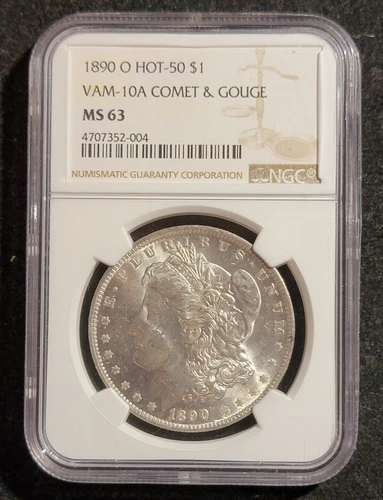 1890-O $1 Morgan Silver Dollar HOT 50 VAM 10a Comet & Gouge NGC MS 63