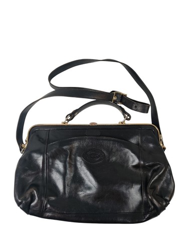 Vintage Oroton Australia Doctor Satchel Black Leather Convertible Crossbody Bag