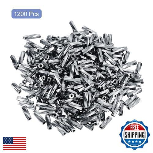 UXCELL 1200 piezas cuentas de corneta de vidrio, tubo de 6x1,7 mm mini espaciador de semillas de vidrio suelto B - Imagen 3 de 5