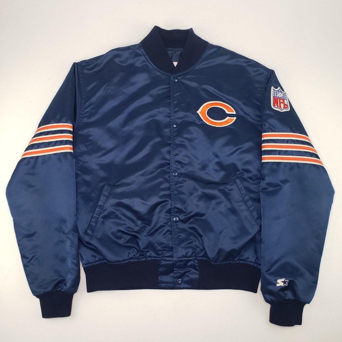 Vintage 80s Starter Chicago Bears Satin Bomber Jacket Pro
