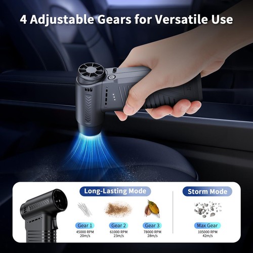 Portable Turbo Air Blower 105000 RPM Air Duster for PC Car Keyboard Home Outdoor - Picture 6 of 14