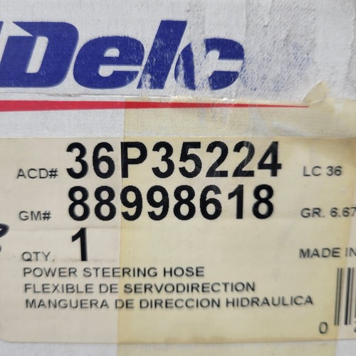 1991-1993 Power Steering Hose Chevy/Olds/Pontiac w/3.4 G.M.#88998618 - Picture 1 of 3