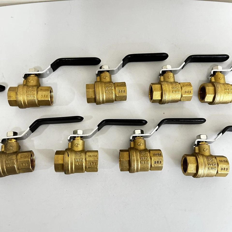 LOTE DE 9 VÁLVULAS DE BOLA UBV 1/2” NPT LATÓN ROSCADO BRONCE 600 CWP 150 SWP 250 PSI Foto 3 de 4