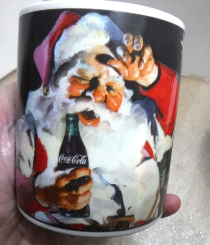 Set of 2 Coke Coca Cola Mugs Santa Claus Christmas 2002 by Sakura EUC - Picture 7 of 10