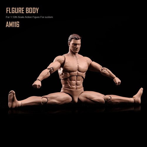 ANT AM116 1/12 Scale Male Flexible Muscular Body Custom Head 6'' Action Figure - Picture 12 of 12