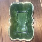 Vtg Shafer 23k Gold Green Bow Shaped Trinket Candy Dish Midcentury 4”/6”