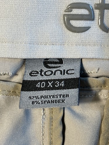 ETONIC Men's Lightweight Casual Golf Pants Size 40/34 Light Tan Comfort - Picture 8 of 13